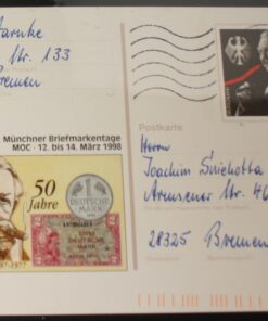 Deutschland PSo 51 Ludwig Erhard 1997 Münchner Briefmarkentage 1998 Bedarfsverwendung 