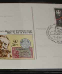 Deutschland PSo 51 Ludwig Erhard 1997 Münchner Briefmarkentage 1998 SST 50 Jahre Deutsche Mark