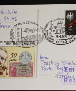 Deutschland PSo 51 Ludwig Erhard 1997 Münchner Briefmarkentage 1998 SST Frankfurt - Berlin Luftbrücke 1998