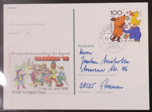 Deutschland PSo 53 Die Maus 1998 Najubria '98 Tagesstempel Bremen 10.06.1998