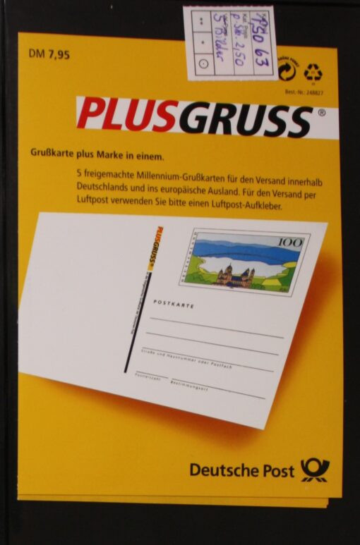 Deutschland PSo 63 Eifel 1996 PlusGruss Millenium SST 5 Karten Bremen Weihnachten 1999