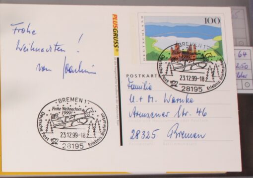 Deutschland PSo 63 Eifel 1996 PlusGruss Millenium SST 5 Karten Bremen Weihnachten 1999 – Bild 5