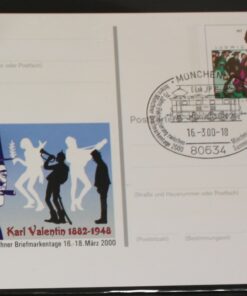 Deutschland PSo 65 Ludwig Thoma 1996 Briefmarkentage Karl Valentin SST München E-Lok EP2 München Garmisch Elektrifizierung