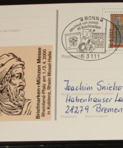 Deutschland PSo 66 Hildegard von Bingen 1998 Johannes Gutenberg SST Bonn Abschied von Pf. Briefmarken 2002