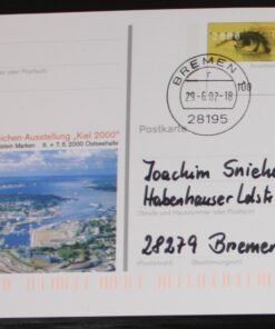 Deutschland PSo 67 Expo Hannover 2000 Kiel 2000 SST Bremen letzter Verwendungstag Pf. Marken