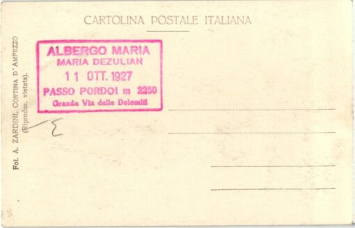 Pordoi Passo Pass Dolomiti, Albergo Maria; 1927; Zardini; Südtirol – Bild 2