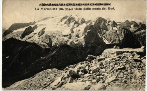 La Marmolata vista dalla punta Boé, Marmolata Dolomiti; 1930; Südtirol