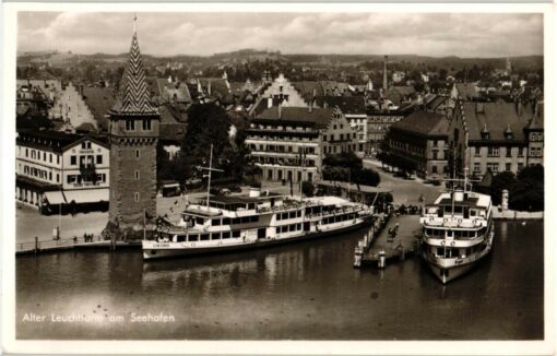 Alter Leuchttum am Seehafen, Lindau Bodensee;  Deutschland
