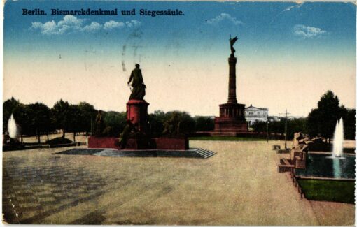 Berlin Bismarckdenkmal und Siegessäule;  Deutschland