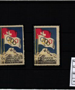 Poster stamp cinderella Vignette Sport Reklamemarke Olympic Olimpici St. Moritz 1928 Olympique