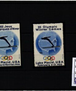 Poster stamp cinderella Vignette Sport Reklamemarke Olympic Olimpici Lake Placid USA 1932 Olympique