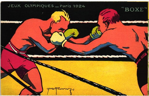 CPA Olympic Jeux olympiques Paris 1924 BOXE boxe par Roowy Pautauberge 