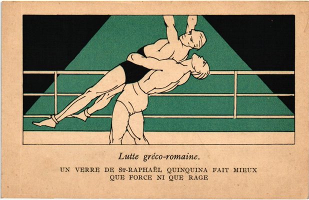 CPA Olympic Jeux olympiques Paris 1924 ST-RAPHAEL QUINQUINA - lutte greco romaine
