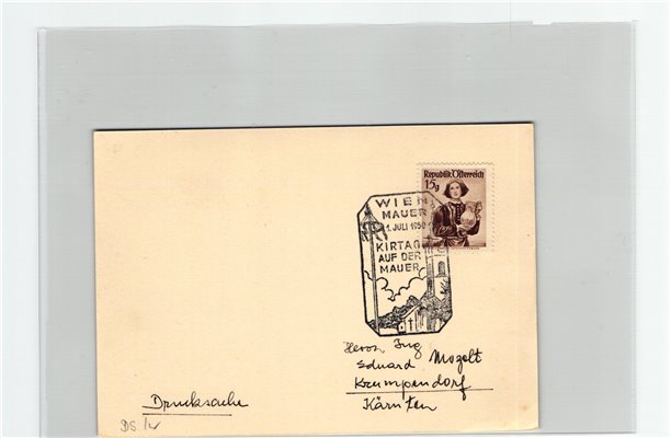 Austria, Wien 1950, Wien Mauer Kirtag auf der Mauer, Kirchtag, Feiern, Maibaum, Kirche