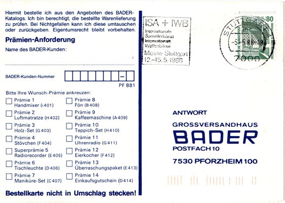 Shooting, Schiessen Bund ISA+IWB Internationale Sammlerbörse Int. Waffenbörse Stuttgard 1988 Weapons Waffen Tiro a segno