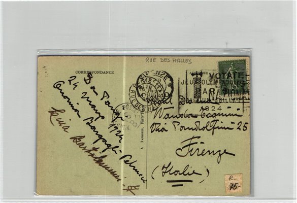 France, Paris Rue de Halles to Italy 1924, Olympic Games, Olympia, JO