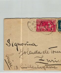 France, Paris 1924, to Swiss, 25c  Olympic Games, Olympia, JO