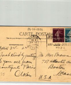 France, Paris 1924,Paris Depart 24.04.1924 CP to USA, Olympic Games, Olympia, JO