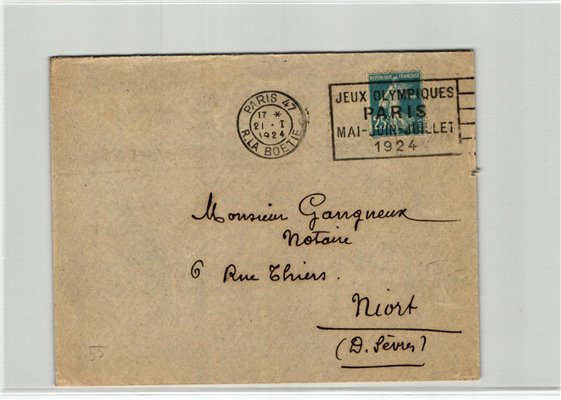 France, Paris 1924,Paris R.LA BOTIE 21.01.1924, Olympic Games, Olympia, JO