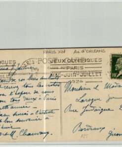 France, Paris 1924,Paris XIV Av.d'ORLEANS 08.0!.1924, Olympic Games, Olympia, JO