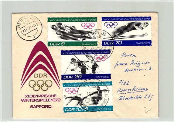 DDR, Sapporo 1972 NIPPON Winter Games, Biathlon, Ski Rodeln Eiskunstlauf, Olympic Games, Olympia, JO