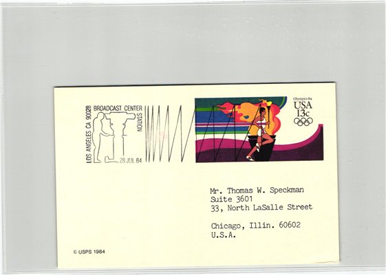 USA, Los Angeles 1984, Broadcast Center Station Torch Relay, Olympic Games, Olympia, JO