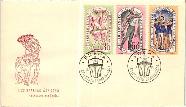 CSSR, 1960 Spartikade Praha Turnen Gymnastik, Mi. 1203-1205 FDC