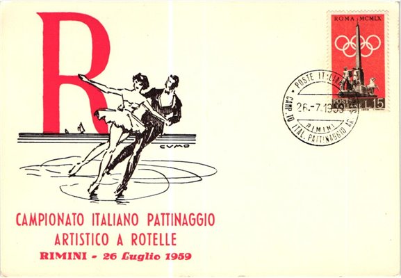 Italia, 1959 Rimini Campionato Italiano Pattinaggio artistico a rotelle, Rollschuh Fahren