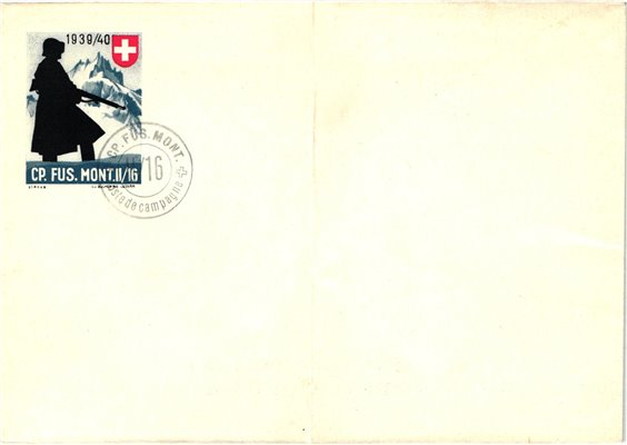 Schweiz Soldatenmarken, Cp.Fus.Mont. II/16 1939/40 Berge Schnee Soldat Kuvert