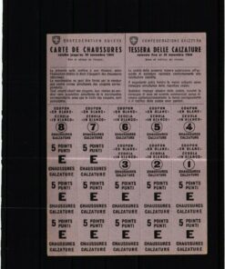 Schweiz Lebensmittelkarte 1944 Tessera Calzature Svizzera CHAUSSURES 