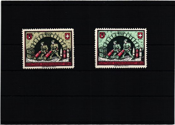 Schweiz Soldatenmarken, Munitions Nachschubdienst 1939 1940