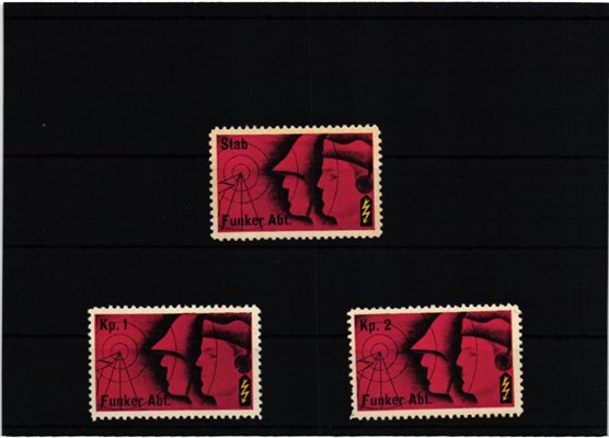 Schweiz Soldatenmarken, Fk.Abt. 1939 Funker Abteilung Stab, Kp.1 Kp.2