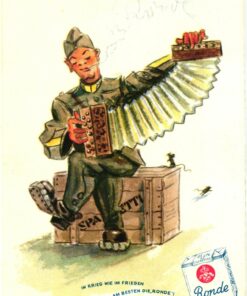 Schweiz Feldpostkarte, Krieg wie im Frieden Ronde Cigarettes, Zieharmonika