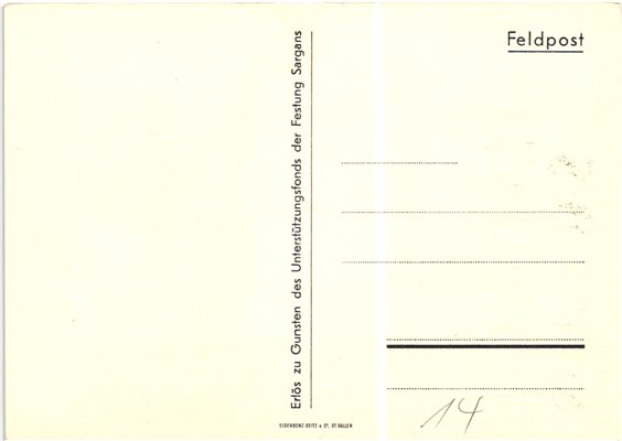 Schweiz Feldpostkarte, Festung Sargans – Bild 2