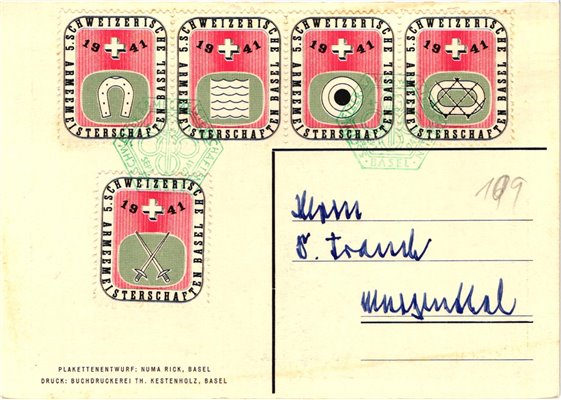Schweiz Armeemeisterschaften in Basel 1941 SST Soldatenmarken