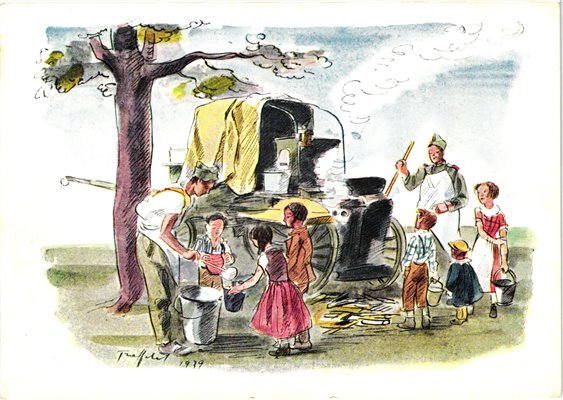 Schweiz Soldatenkarten Traffelet, Grenzbesetzung 1939 Feldküche