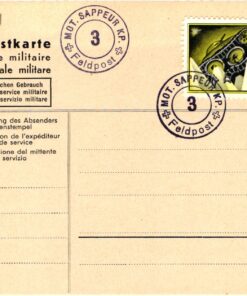 Schweiz Soldatenmarken, MOT.SAP.KP.3 MOT Sappeur KP., Militärpostkarte