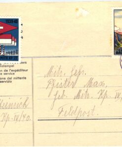 Schweiz Soldatenmarken,TER.MITR.KP22 Gebirgs Brigade., Militärpostkarte