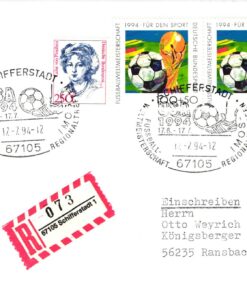 Deutschland, Sport, Mi. 1718 Reko Fussball WM 1994 USA Pokal Soccer IMOS Schifferstadt