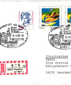 Deutschland, Sport, Mi. 1719 Reko Frankfurt Atlanta 1996 100 Jahre Olympische Spiele