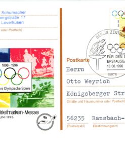 Deutschland, Sport, Mi. 1861 FDC 1996 100 Jahre Olympische Spiele, Schuhmann Carl