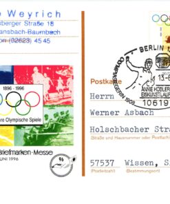 Deutschland, Sport, Mi. 1861 FDC 1996 100 Jahre Olympische Spiele, Annie Hübler Horn Eiskunstlauf