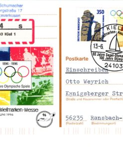 Deutschland, Sport, Mi. 1861 FDC 1996 100 Jahre Olympische Spiele, SST Essen Briefmarkenschau