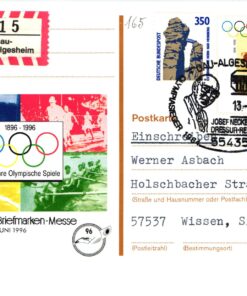 Deutschland, Sport, Mi. 1861 Reko 100 J. Olympische Spiele, Gau Algesheim Josef Neckermann, Dressur Reiten
