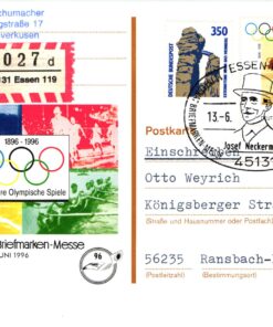 Deutschland, Sport, Mi. 1861 Reko 100 J. Olympische Spiele, Essen Josef Neckermann, Dressur Reiten