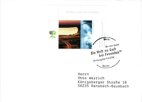 Deutschland, Sport, Mi. 2518 2006 FIFA Fußball WM Bonn Gast bei Freunden