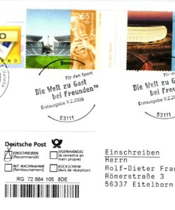 Deutschland, Sport, Mi. 2518+2519 FIFA Fußball WM Bonn 2006 Reko Gast bei Freunden