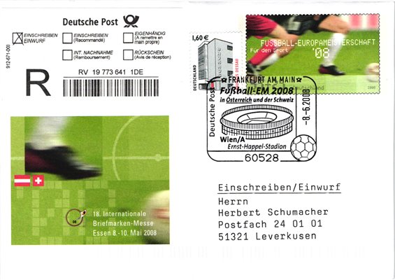 Deutschland, Sport, Mi. 2650 Reko 2008 Fußball EM 2008 Wien Österreich Happel Stadion