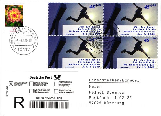 Deutschland, Sport, Mi. 2727 Reko 2009 Leichtathletik WM Berlin