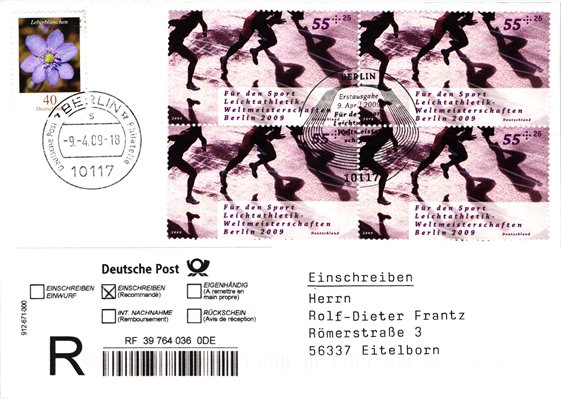 Deutschland, Sport, Mi. 2728 Reko 2009 Leichtathletik WM Berlin
